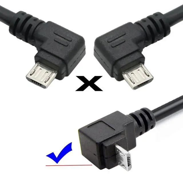 Alt view image 3 of 7 - Cable Down Angled 90 Degree Micro USB 5Pin to USB 2.0 Type-A Data Charge Cable for Phone Tablet Camera (20cm)