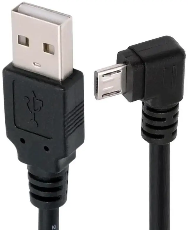 Main image of Cable Left Angled 90 Degree Micro USB 5Pin to USB 2.0 Type-A Data Charge Cable for Phone Tablet Camera (10cm)