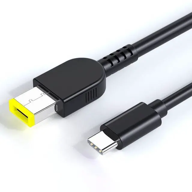 Alt view image 3 of 7 - Cable Type-C USB-C 65W to DC Rectangle 11.0x4.5mm Power PD Charge Cable Compatible with Thinkpad X1 Legion Y7000P Laptop DC20V 3.25A