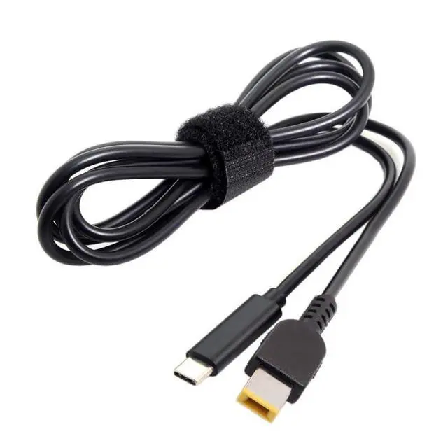 Alt view image 2 of 7 - Cable Type-C USB-C 65W to DC Rectangle 11.0x4.5mm Power PD Charge Cable Compatible with Thinkpad X1 Legion Y7000P Laptop DC20V 3.25A