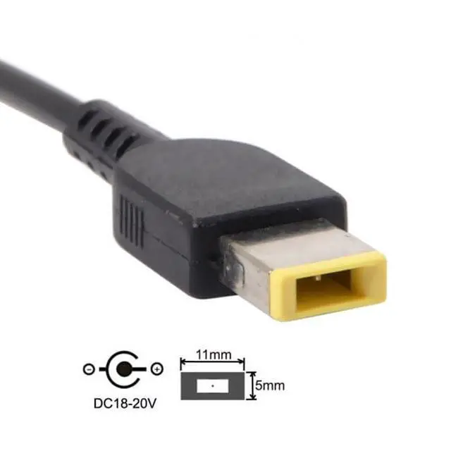Alt view image 4 of 7 - Cable Type-C USB-C 65W to DC Rectangle 11.0x4.5mm Power PD Charge Cable Compatible with Thinkpad X1 Legion Y7000P Laptop DC20V 3.25A