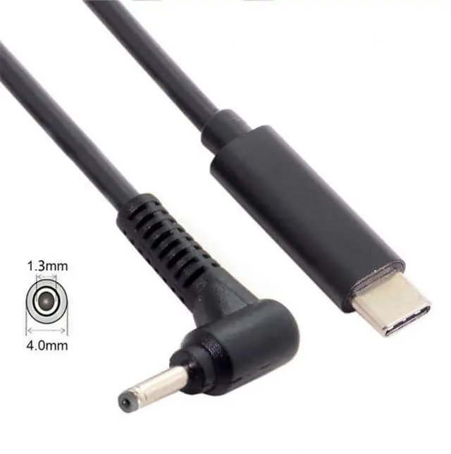 Alt view image 2 of 7 - Cable Type C USB-C Input Source 65W to DC 4.0x1.3mm Power Charge Cable 19.5V Compatible with Laptop 18-20V