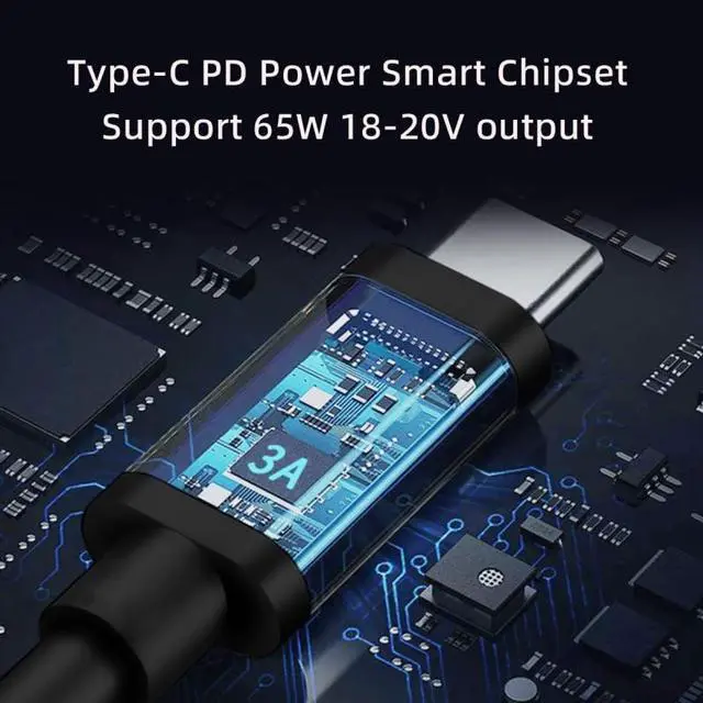 Alt view image 6 of 7 - Cable Type C USB-C Input Source 65W to DC 5.5x2.1mm Power Charge Cable 19.5V Compatible with Laptop 18-20V