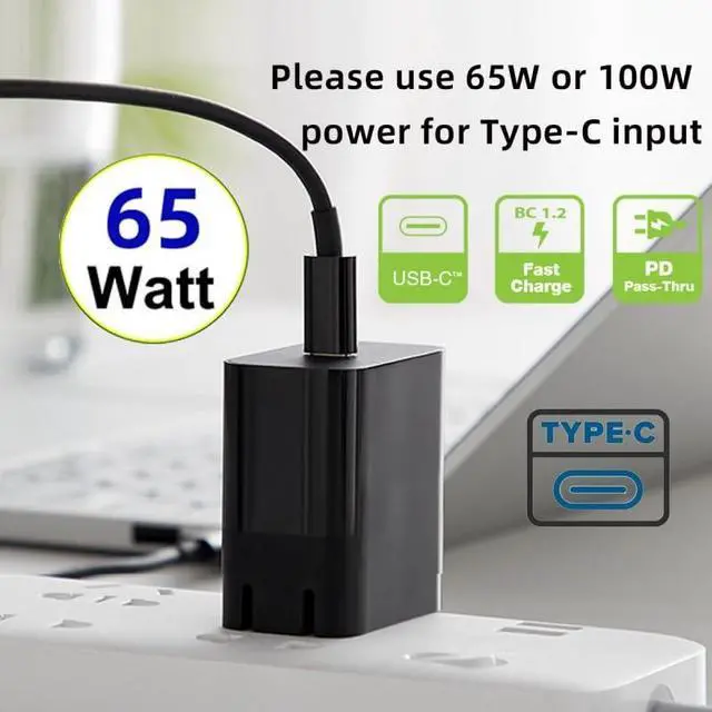 Alt view image 7 of 7 - Cable Type C USB-C Input Source 65W to DC 5.5x2.1mm Power Charge Cable 19.5V Compatible with Laptop 18-20V