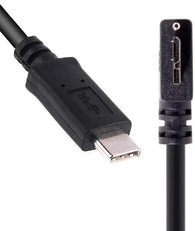 Main image of Cable 5Gbps USB-C Type-C Host to Micro USB3.0 Screw Mount 90 Degree Right Angled for Industrial Camera Storage