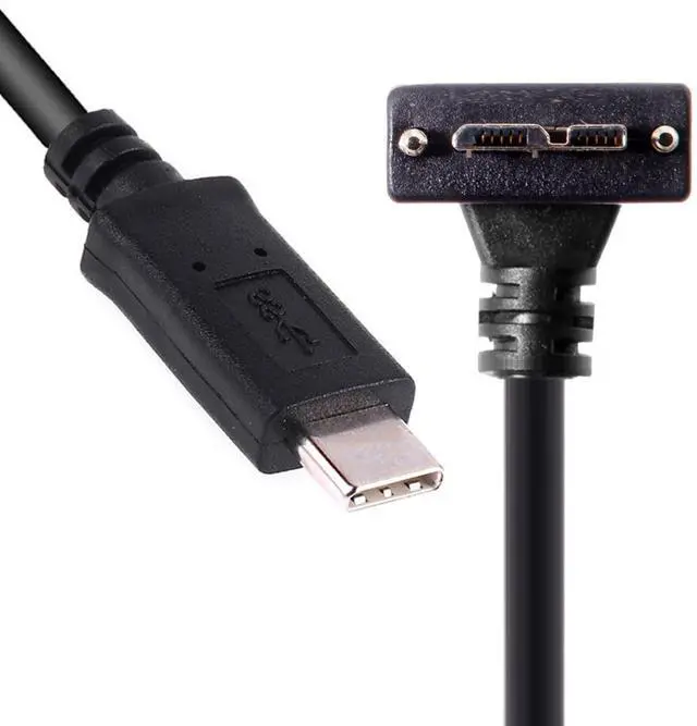 Main image of Cable 5Gbps USB-C Type-C Host to Micro USB3.0 Screw Mount 90 Degree Up Angled for Industrial Camera Storage