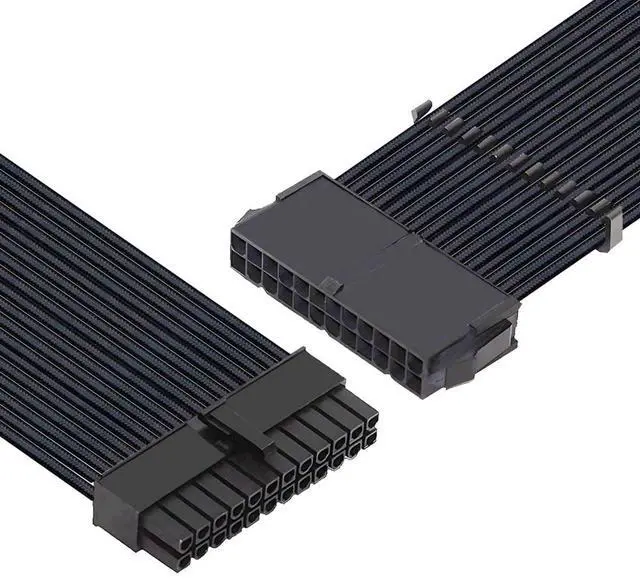 Main image of ATX 24Pin Male to ATX 24pin Female Extension Power Cable Cord 30cm with Sleeve for Mainboard Motherboard Desktops PC Supply