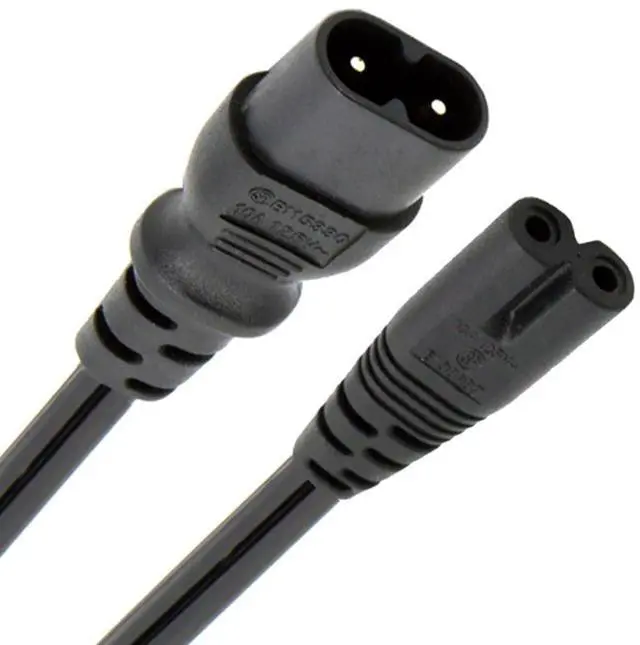 Main image of Cord IEC60320 C8 Plug to C7 Receptacle Male to Female Extension Supply Main Adapter Cable 30cm