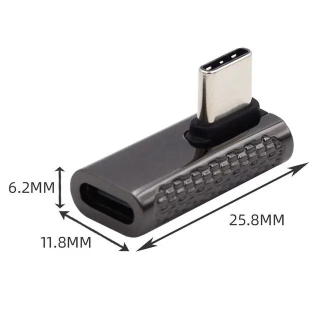 Alt view image 7 of 7 - 20Gbps USB4 Type C Male to Female Low Profile Right Angled 100W Power Data 8K Video Adapter for USB4.0