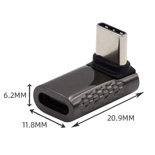 Alt view image 5 of 7 - 20Gbps USB4 Type C Male to Female 90 Degree Up Down Angled 100W Power Data 8K Video Adapter for USB4.0