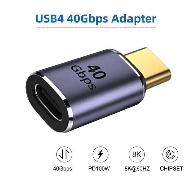 Alt view image 2 of 7 - 40Gbps USB4 Type C Male to Female Straight Connector 100W Power Data 8K Video Adapter for USB4.0