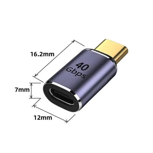 Alt view image 7 of 7 - 40Gbps USB4 Type C Male to Female Straight Connector 100W Power Data 8K Video Adapter for USB4.0