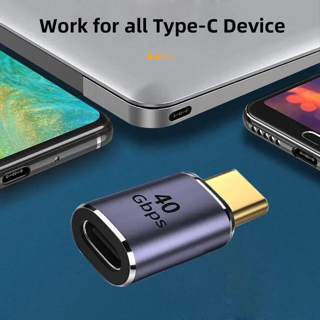Alt view image 6 of 7 - 40Gbps USB4 Type C Male to Female Straight Connector 100W Power Data 8K Video Adapter for USB4.0