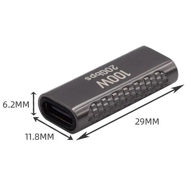 Alt view image 5 of 7 - USB4 Type C Female to Female 100W Power 20Gbps Data 8K Video Extender Adapter for USB4.0