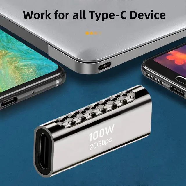 Alt view image 4 of 7 - USB4 Type C Female to Female 100W Power 20Gbps Data 8K Video Extender Adapter for USB4.0
