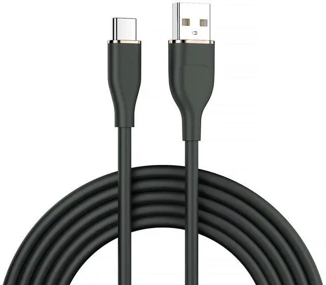Main image of Colorful USB-A Type A to USB-C Liquid Silicone Ultra Soft Power USB2.0 Data Cable Fast Charge for Laptop Tablet Phone (Black 100cm)
