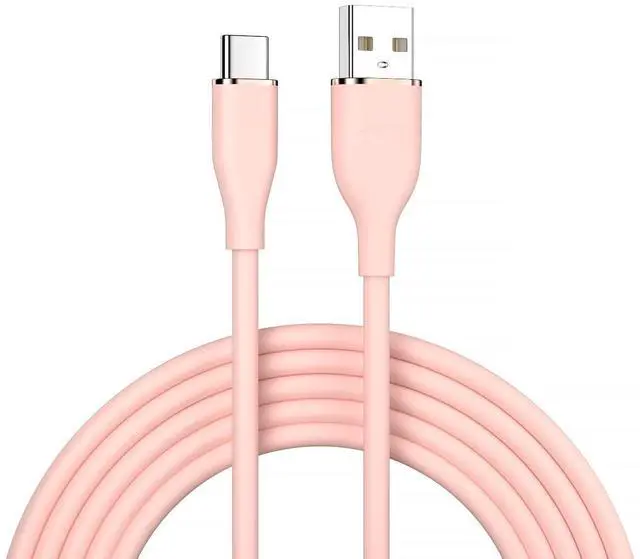 Main image of Colorful USB-A Type A to USB-C Liquid Silicone Ultra Soft Power USB2.0 Data Cable Fast Charge for Laptop Tablet Phone (Pink 200cm)