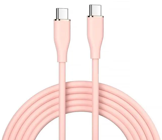 Main image of Colorful USB-C 480Mbps Type-C Male to Male Cable Ultra Soft High Flex 65W Hyper Super Flexible Cord (Pink 100cm)