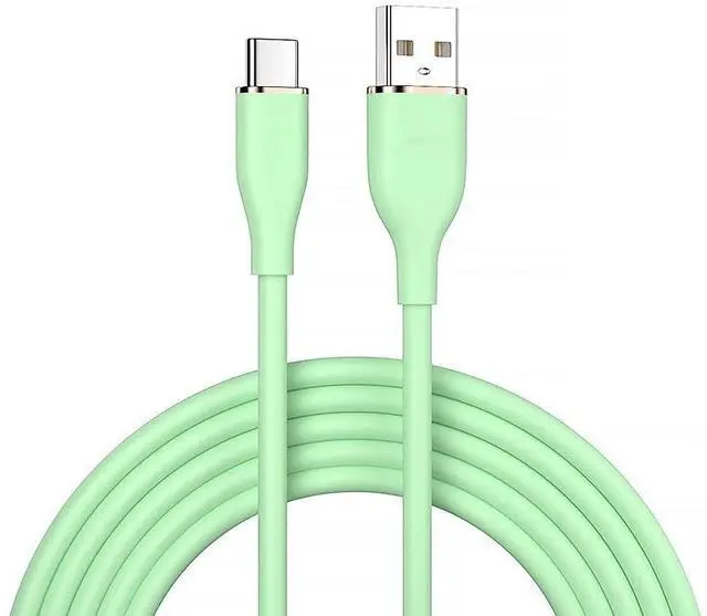 Main image of Colorful USB-A Type A to USB-C Liquid Silicone Ultra Soft Power USB2.0 Data Cable Fast Charge for Laptop Tablet Phone (Green 200cm)