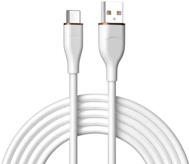 Main image of Colorful USB-A Type A to USB-C Liquid Silicone Ultra Soft Power USB2.0 Data Cable Fast Charge for Laptop Tablet Phone (White 100cm)