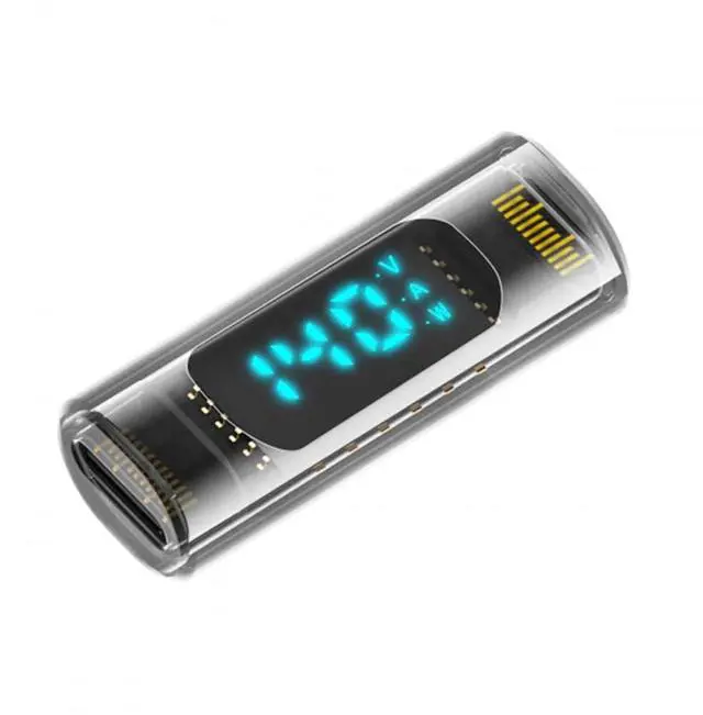 Main image of Adapter Transparent Type-C Smart LED Display USB-C Female to Female Extension Adapter USB4.0 40Gbps 140W Current Voltage Monitoring Tester Detector