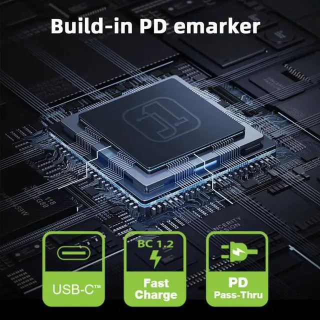 Alt view image 5 of 7 - Adapter Transparent Type-C Smart LED Display USB-C Male to Female Extension Adapter USB4.0 40Gbps 140W Left Right Angled 90 Degree Current Voltage Monitoring