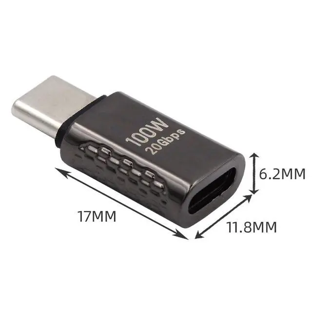 Alt view image 6 of 7 - 20Gbps USB4 Type C Male to Female Straight Connector 100W Power Data 8K Video Adapter for USB4.0