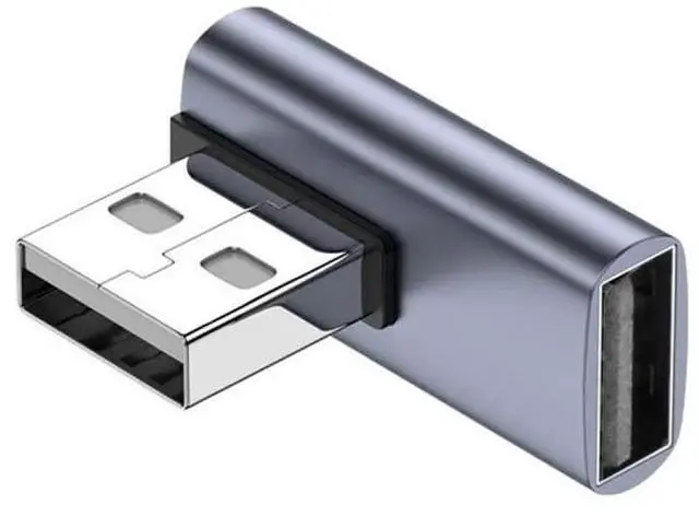 Main image of 10Gbps USB3.0 Male to Female Extension Power Data Video Adapter Low Profile 90 Degree Right Angled Type