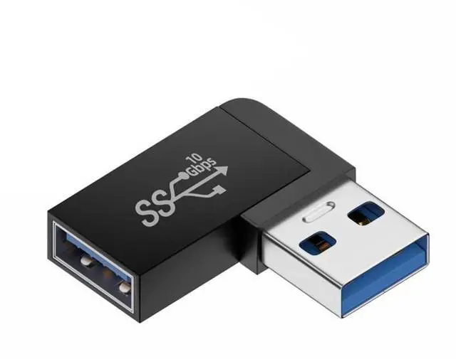 Main image of 10Gbps USB3.0 Male to Female Extension Power Data Video Adapter 90 Degree Right Angled Type