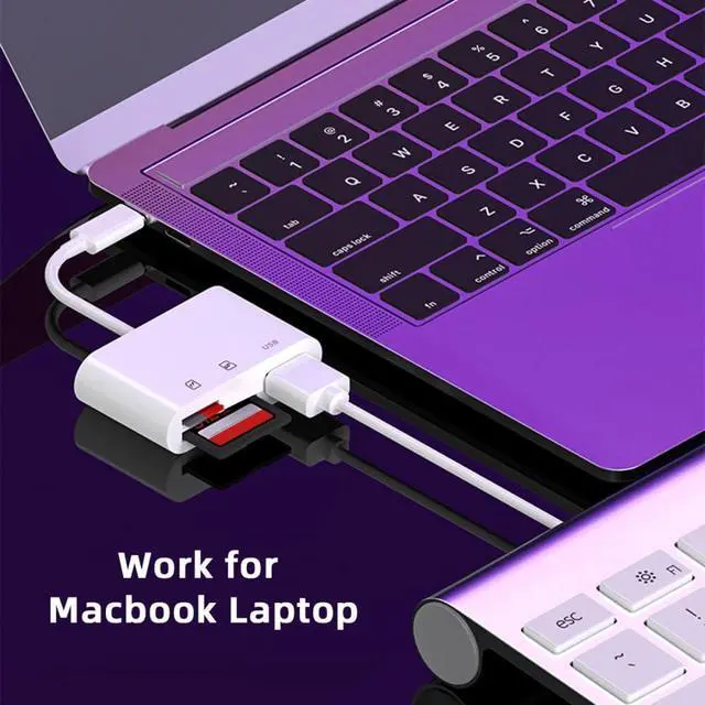Alt view image 2 of 7 - USB 2.0 Type C USB-C to TF Micro SD SDXC USB Female Card Reader Adapter Compatible with MAC Laptop Tablet Phone