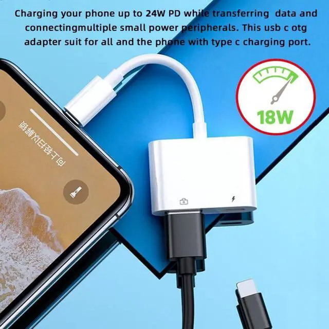 Alt view image 7 of 7 - Type C USB-C to Standard Type-A USB3.0 Female with PD Power Charge Adapter Compatible with MAC Laptop Tablet Phone