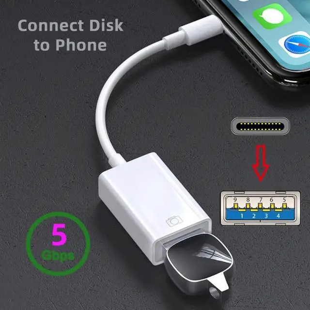 Alt view image 2 of 7 - Type C USB-C to Standard Type-A USB3.0 Female Adapter Compatible with MAC Laptop Tablet Phone