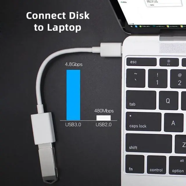 Alt view image 5 of 7 - Type C USB-C to Standard Type-A USB3.0 Female Adapter Compatible with MAC Laptop Tablet Phone