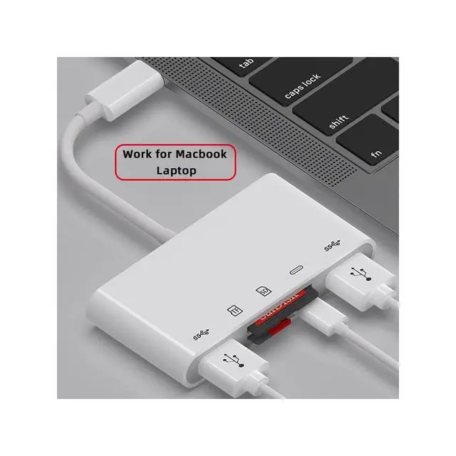 Alt view image 5 of 7 - USB 2.0 Type C USB-C to TF Micro SD SDXC Dual USB3.0 Female Card Reader PD 27W Adapter for Laptop Tablet Phone