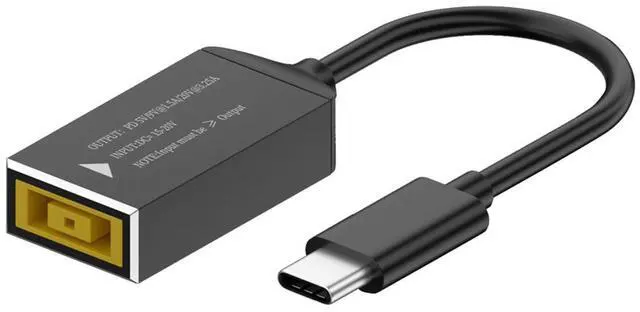 Main image of Cable Rectangle Jack Thinkpad X1 Input to USB-C Type-C Power Plug Charge Cable for Laptop Phone PD9V 5V 20V