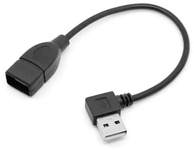 Main image of USB 2.0 A Type Male Left Angled to USB 2.0 Female Extension Cable 90 Degree Connector 20cm