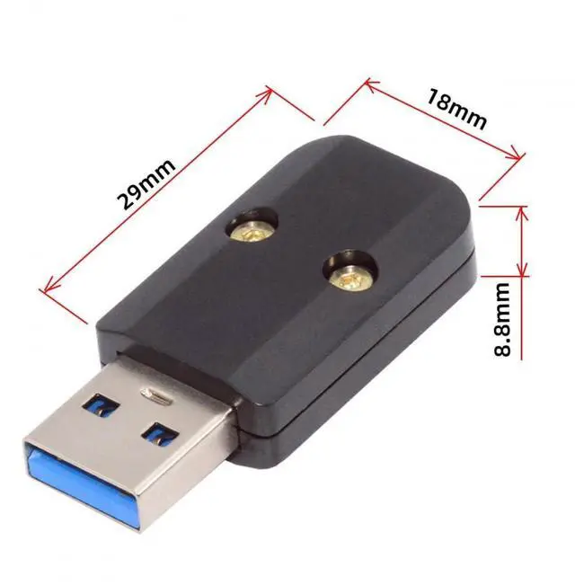 Alt view image 7 of 7 - Connector USB 3.0 Type-A Male Plug Connector Solder Type with Aluminum Alloy Shell Black Customization for 6.0mm Cable