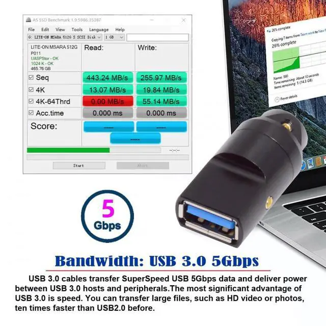 Alt view image 4 of 7 - Connector USB 3.0 Type-A Female Socket Receptacle Connector Solder Type with Aluminum Alloy Shell Customization for 6.0mm Cable