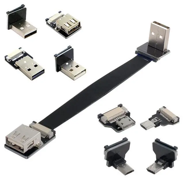Alt view image 6 of 6 - CYFPVUSB USB2.0 Male 90 Degree Down Angled Type-A Connector Male Plug for FPV HDTV Multicopter Aerial Photography
