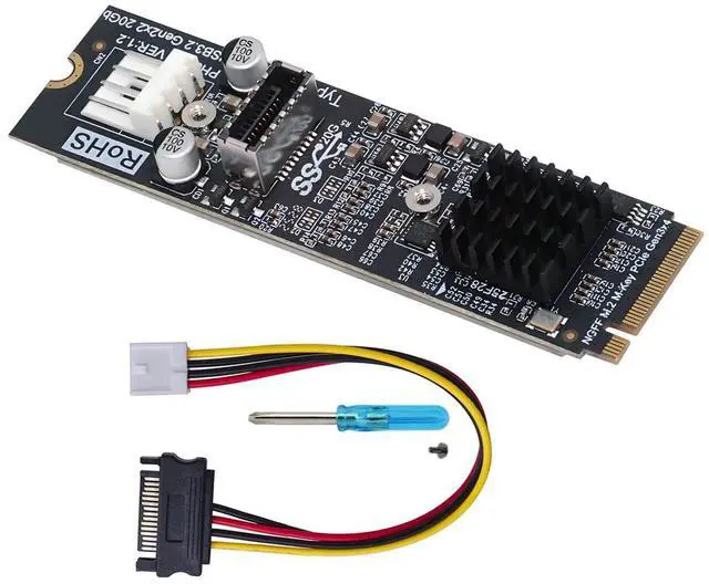 Main image of 20Gbps Type-E USB 3.1 Front Panel Socket to NVME NGFF M-Key Express Card Adapter ASM3242 Chipset for Motherboard
