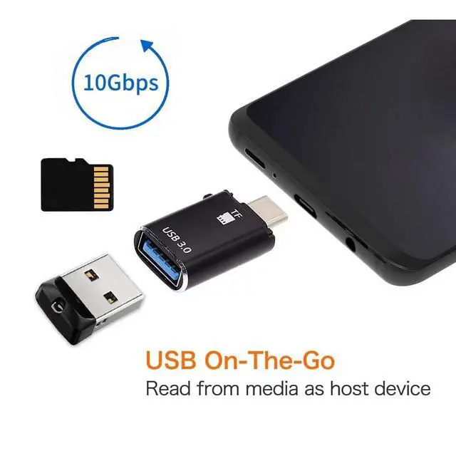 Alt view image 2 of 7 - Adapter 10Gbps USB-C Type-C to USB 3.0 Female OTG & TF Micro-SD Card Reader for Laptop Tablet Phone