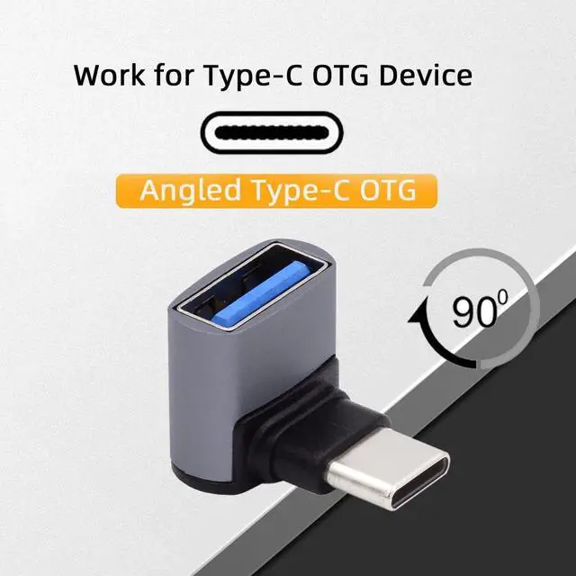 Alt view image 4 of 6 - Adapter Up Down Angled USB-C Type-C to USB 3.0 Female OTG Adapter 90 Degree for Laptop Phone