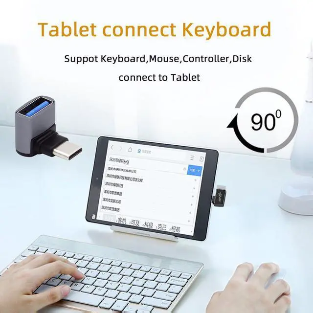 Alt view image 5 of 6 - Adapter Up Down Angled USB-C Type-C to USB 3.0 Female OTG Adapter 90 Degree for Laptop Phone