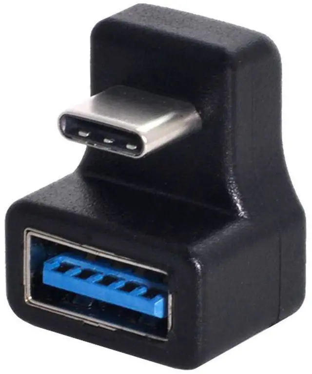 Main image of Adapter Type-C USB-C OTG to USB 3.0 Female Extension Adapter 360 Degree Down Up Opposite U Shape Back Angled for Phone Tablet