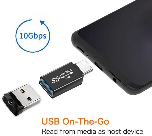 Alt view image 3 of 6 - Adapter USB-C Type-C to USB Type-A 3.0 Female OTG Adapter 10Gbps for Laptop Phone