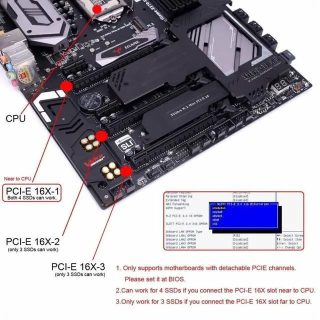 Alt view image 7 of 7 - Adapter PCIE4.0 PCI-Express 16x to Dual Oculink SFF-8612 SFF-8611 8X VROC Adapter for Mainboard SSD Graphics Card