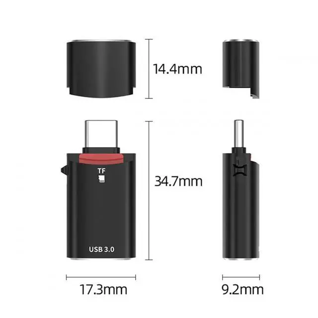 Alt view image 7 of 7 - Adapter 10Gbps USB-C Type-C to USB 3.0 Female OTG & TF Micro-SD Card Reader for Laptop Tablet Phone