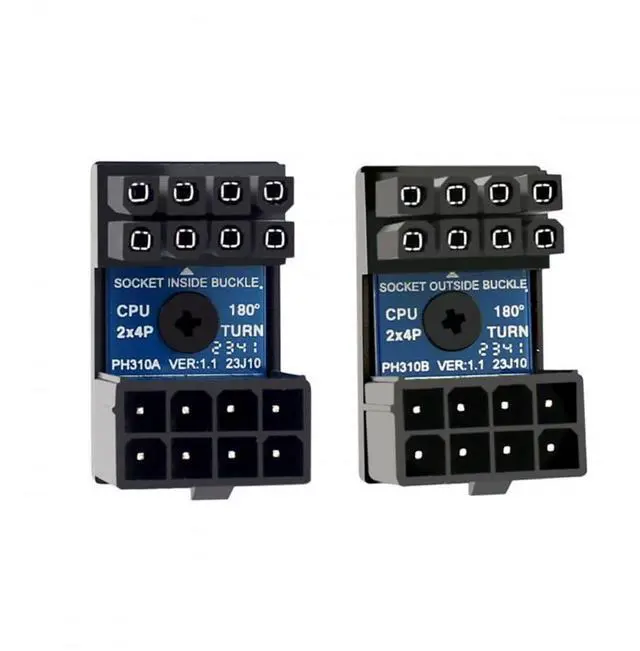 Main image of 2pcs/lot ATX 8P EPS Male to 8P Female 360 Degree Up Down Angled Power Header Adapter for CPU 12V