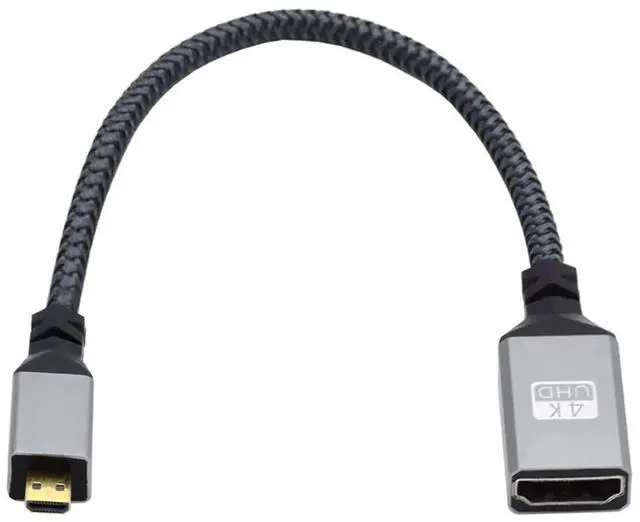 Alt view image 4 of 7 - 4K Cable Type-D Micro HDMI 1.4 Male Straight to HDMI Female Extension Cable for DV MP4 Camera DC Laptop HDTV
