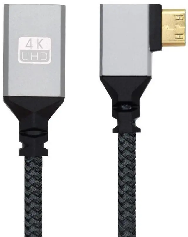 Main image of 4K Cable Type-C MINI HDMI 1.4 Male 90 Degree Left Angled to HDMI Female Extension Cable for DV MP4 Camera DC Laptop HDTV